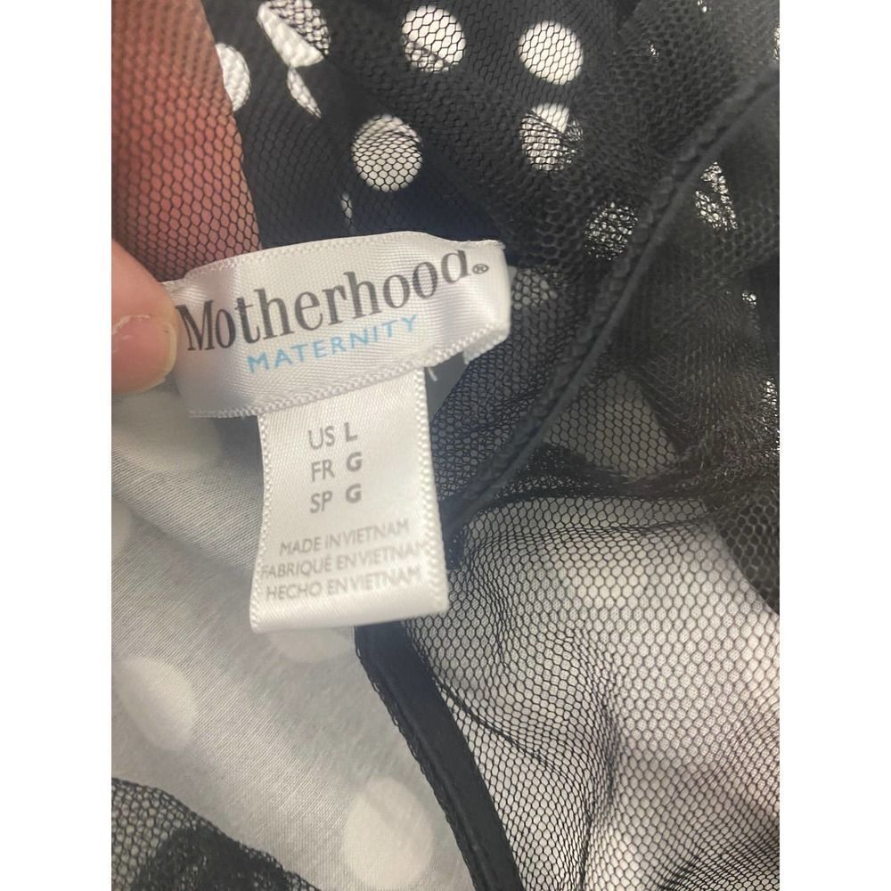 Motherhood Maternity Black and White Polka Dot Dress Pregnancy - Size Large - Picture 4 of 10